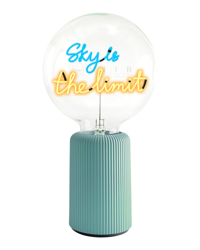 Bulb SKY IS THE LIMIT Blue/ Amber with Base Table Lamp PORTABLE Pop Nomad Yellow