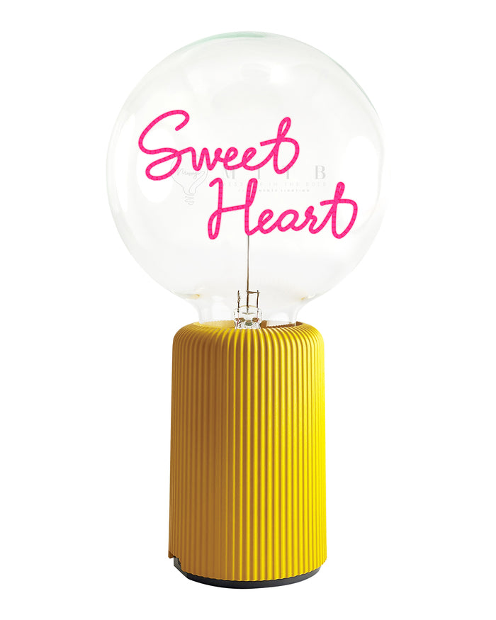 Bulb SWEET HEART Red with Base Table Lamp PORTABLE Pop Nomad White