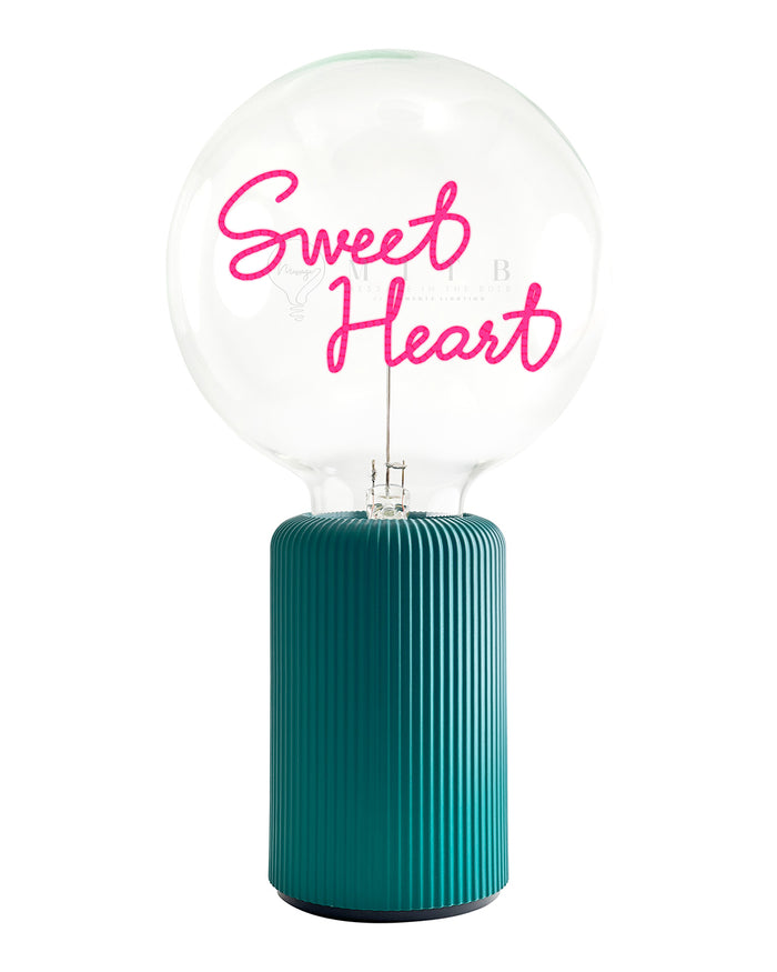 Bulb SWEET HEART Red with Base Table Lamp PORTABLE Pop Nomad White
