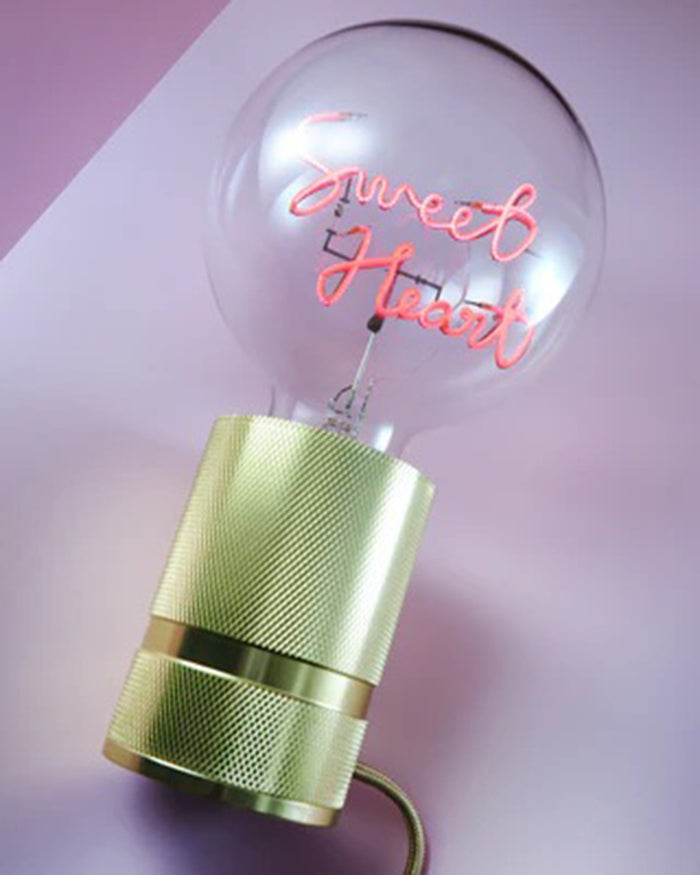 Bulb SWEET HEART Red with Base Table Lamp PORTABLE Pop Nomad White