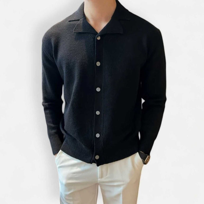 Business casual knitted cardigan - AntoniosClothing - Black