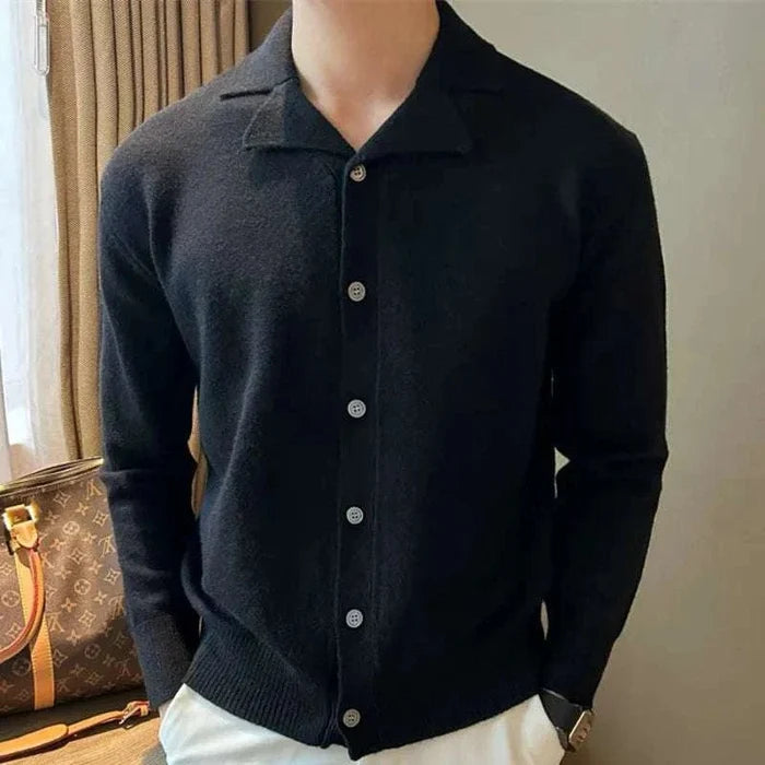Business casual knitted cardigan - AntoniosClothing - Black