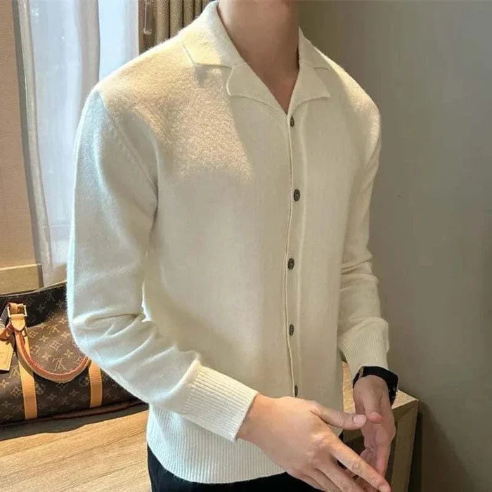 Business casual knitted cardigan - AntoniosClothing - White