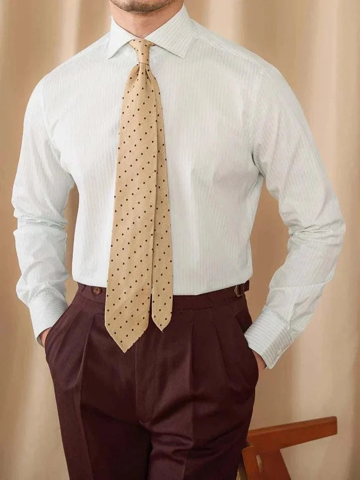 Business slim fit long sleeve premium shirt - AntoniosClothing - Blue