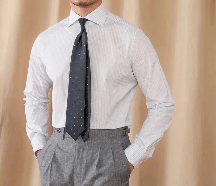Business slim fit long sleeve premium shirt - AntoniosClothing - Blue