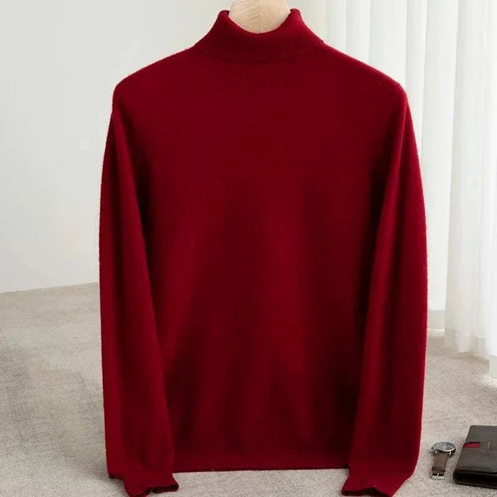 Business wool turtleneck sweater - AntoniosClothing - Gold camel