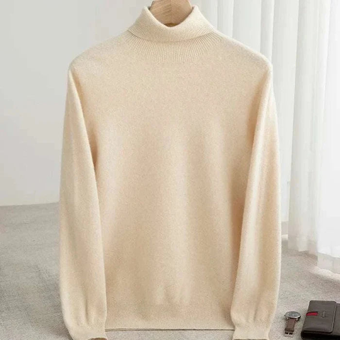 Business wool turtleneck sweater - AntoniosClothing - Gold camel