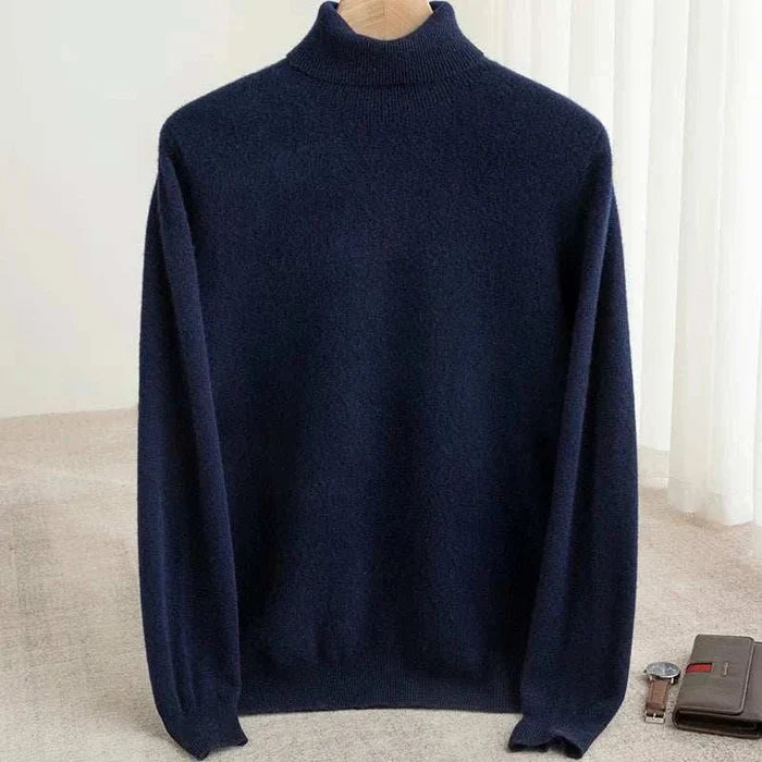 Business wool turtleneck sweater - AntoniosClothing - Gold camel