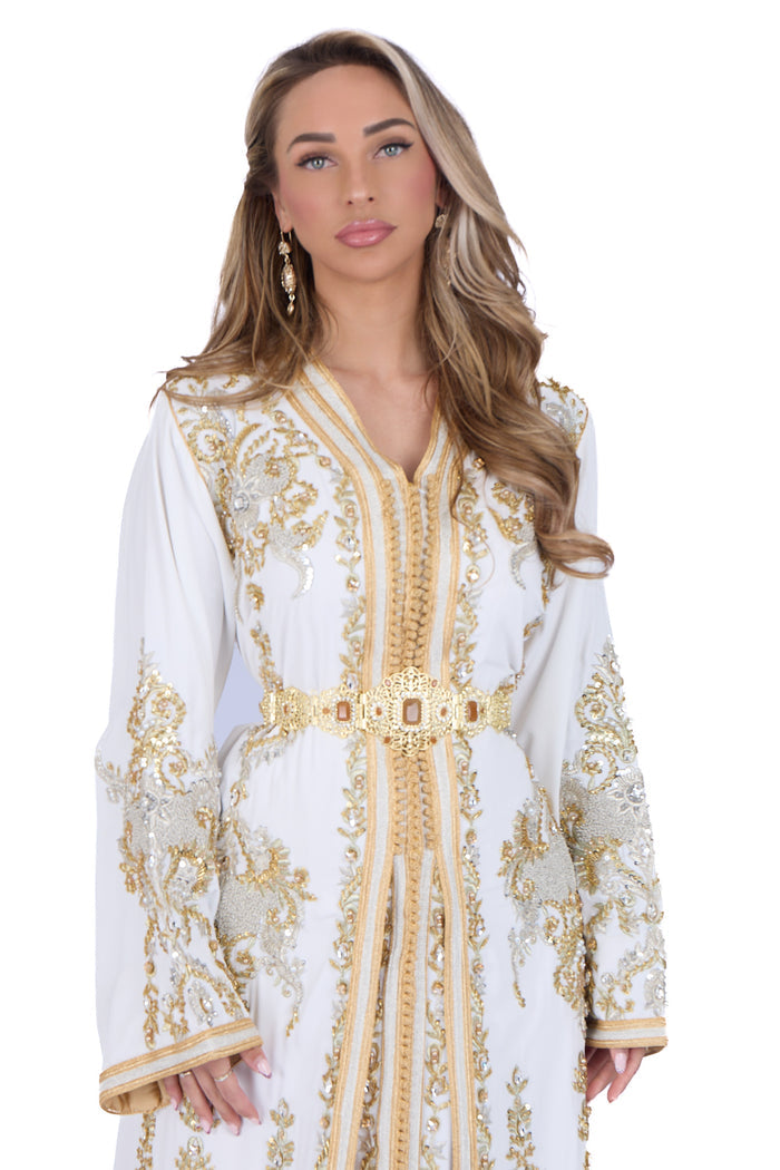 Caftan Nour White/SIlver