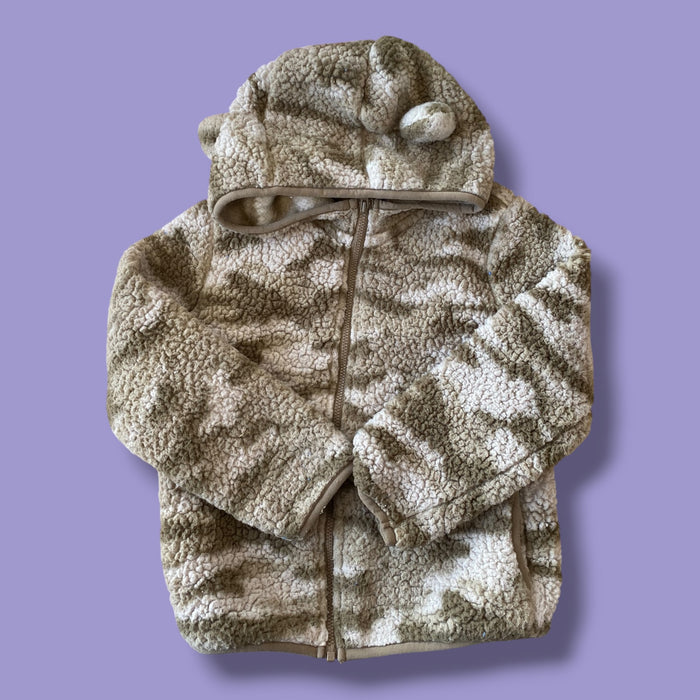 Camo Outdoor Kids teddy zip up, 4Y
