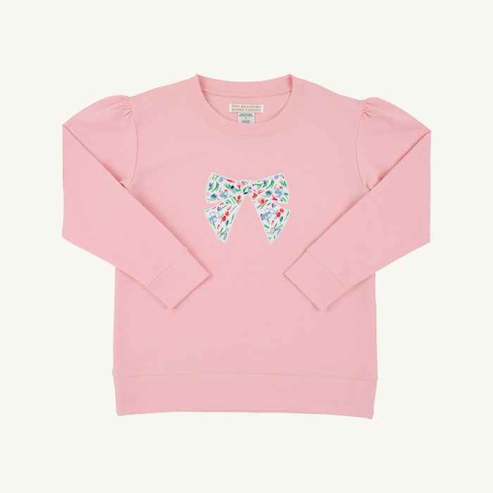 Cassidy Comfy Crewneck Puff Sleeve - Sandpearl Pink/Fair St Floral/Bow