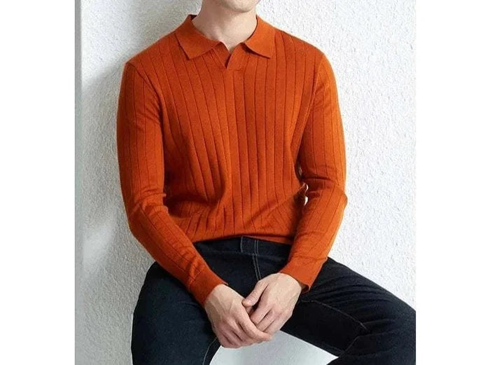 Casual wool autumn sweater - AntoniosClothing - Brown