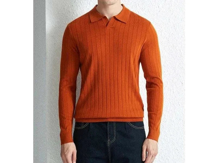 Casual wool autumn sweater - AntoniosClothing - Brown
