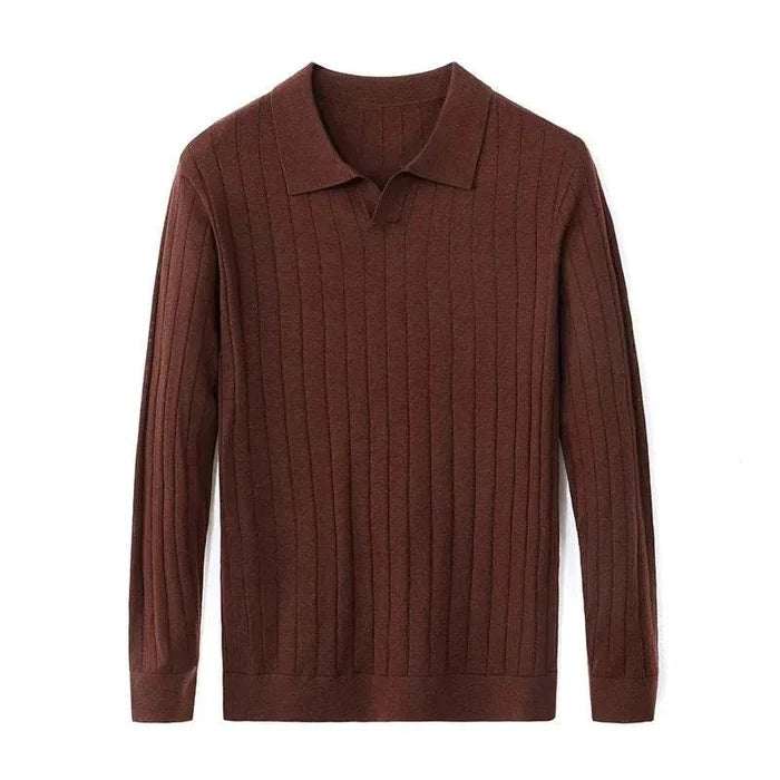 Casual wool autumn sweater - AntoniosClothing - Brown