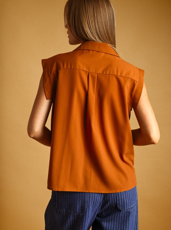 Cecily Utility Top- Earthy Brown