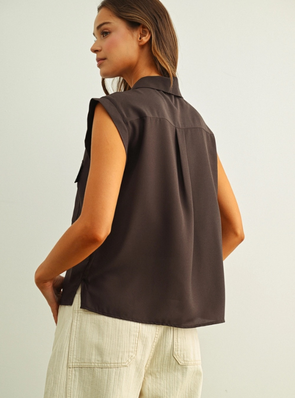 Cecily Utility Top- Espresso