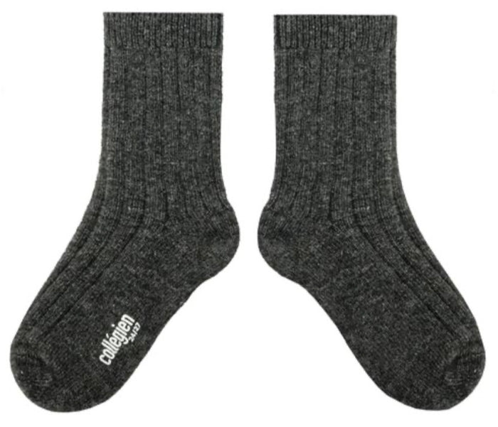 Chamois - Wool/Cashmere Ribbed Crew Sock
