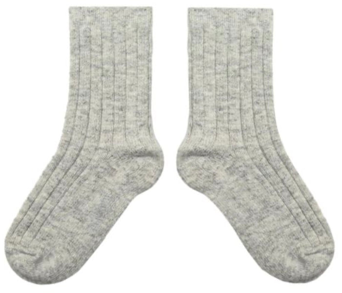 Chamois - Wool/Cashmere Ribbed Crew Sock
