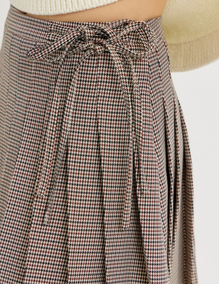 Checkered Mini Pleated Skirt