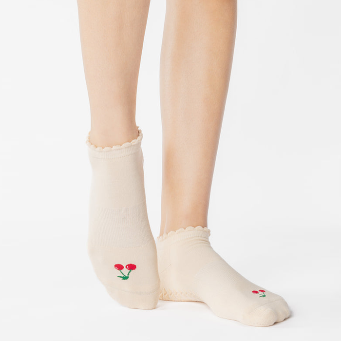 Cherry Full Foot Grip Sock