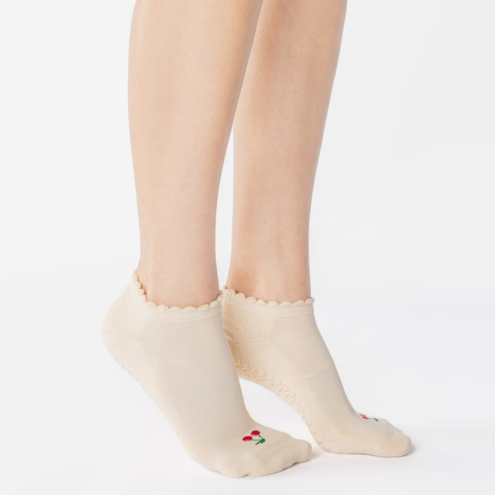 Cherry Full Foot Grip Sock