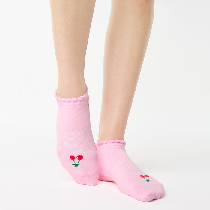 Cherry Full Foot Grip Sock