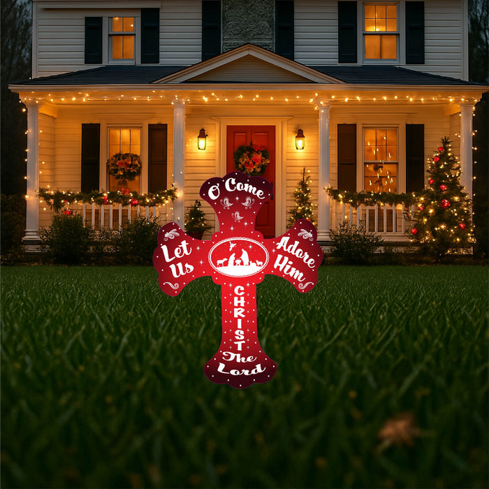 Red Small Cross with White Graphics