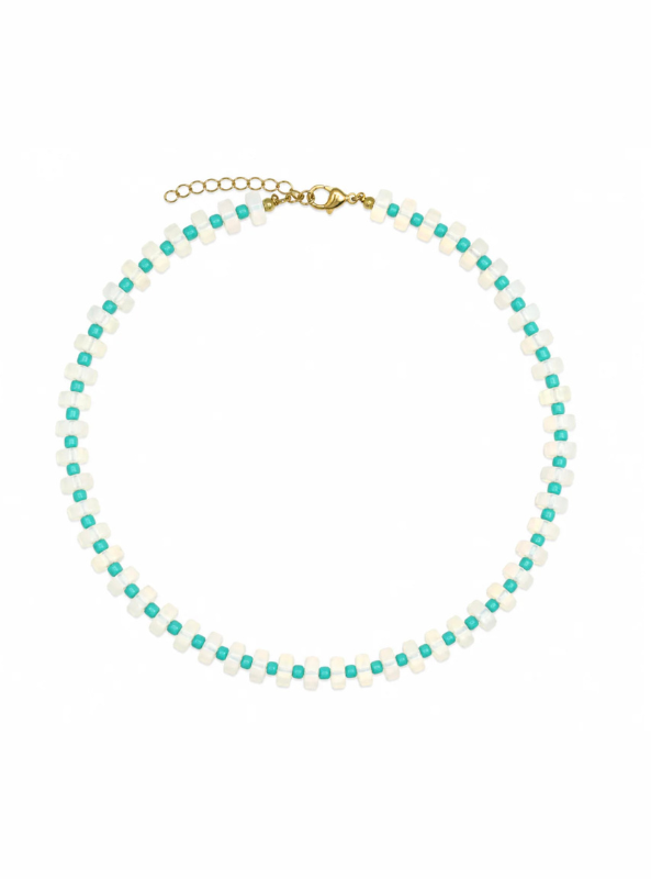 Chunky Candy Chip Opal & Turquoise Necklace