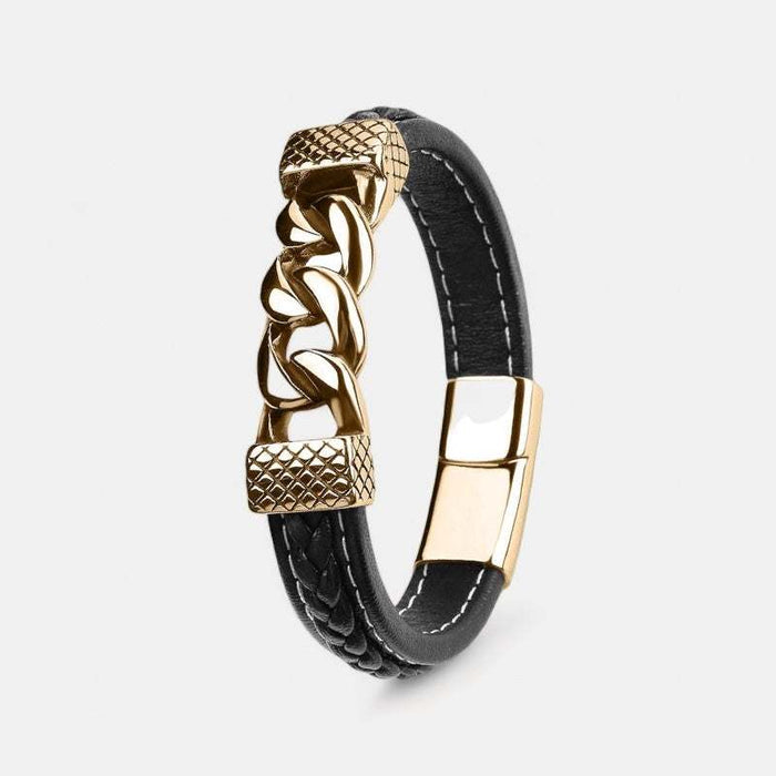 Classic chain stainless steel bracelet - AntoniosClothing - Brown design 1