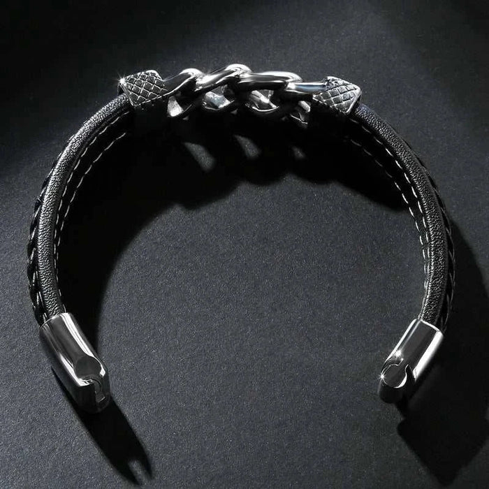 Classic chain stainless steel bracelet - AntoniosClothing - Brown design 1