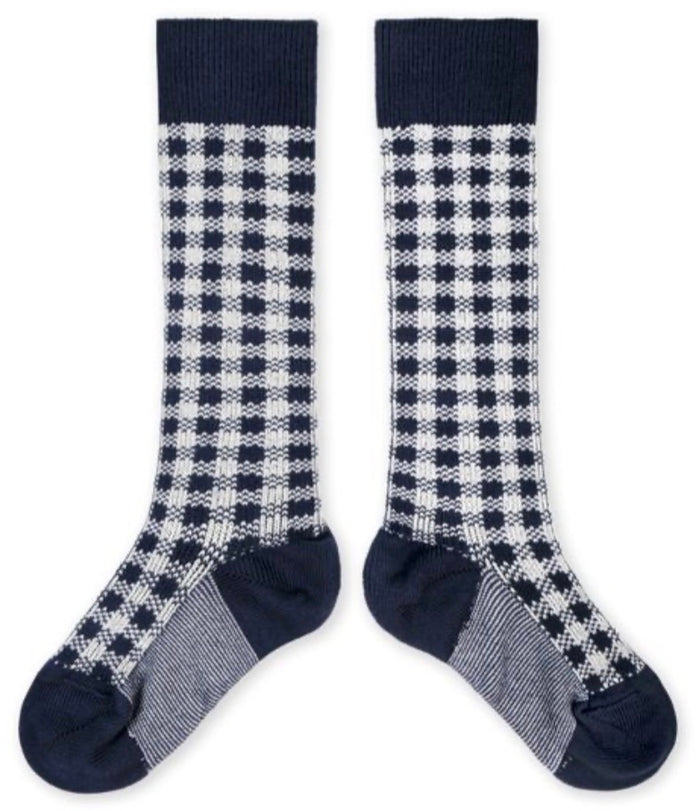 Claude - Gingham Knee High Socks