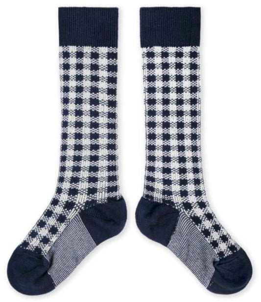Claude - Gingham Knee High Socks