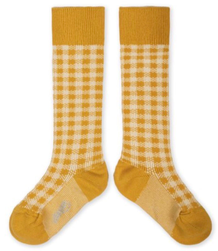 Claude - Gingham Knee High Socks