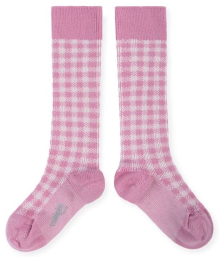 Claude - Gingham Knee High Socks