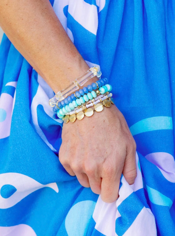 Cobalt Blue Gemstone Bracelet with Gold Accents
