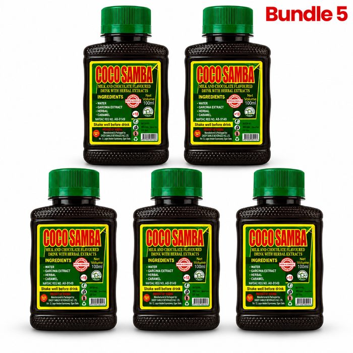 Coco Samba Herbal Mixture in a branded bottle, traditional herbal bitters made with a blend of botanical ingredients to complement a balanced daily wellness routine.