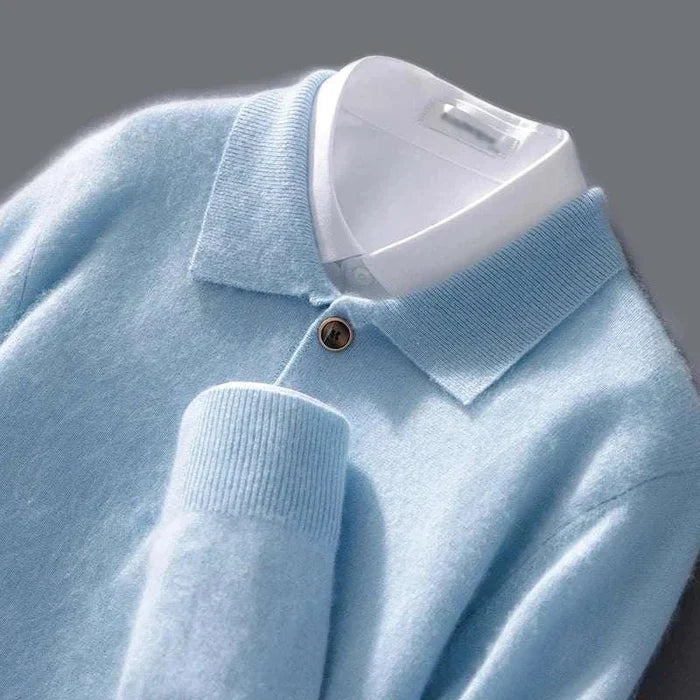 Cold season pure wool sweater - AntoniosClothing - Sky blue