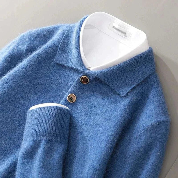 Cold season pure wool sweater - AntoniosClothing - Sky blue