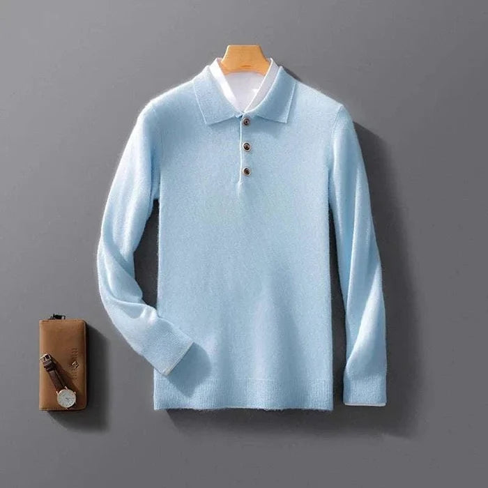 Cold season pure wool sweater - AntoniosClothing - Sky blue
