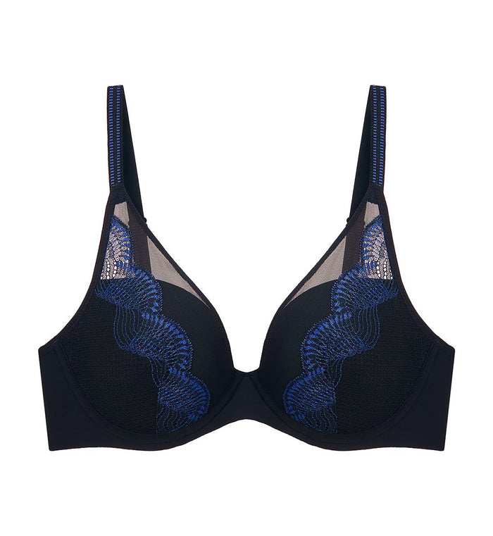 Comfort Glam Wired Padded Bra - BLACK