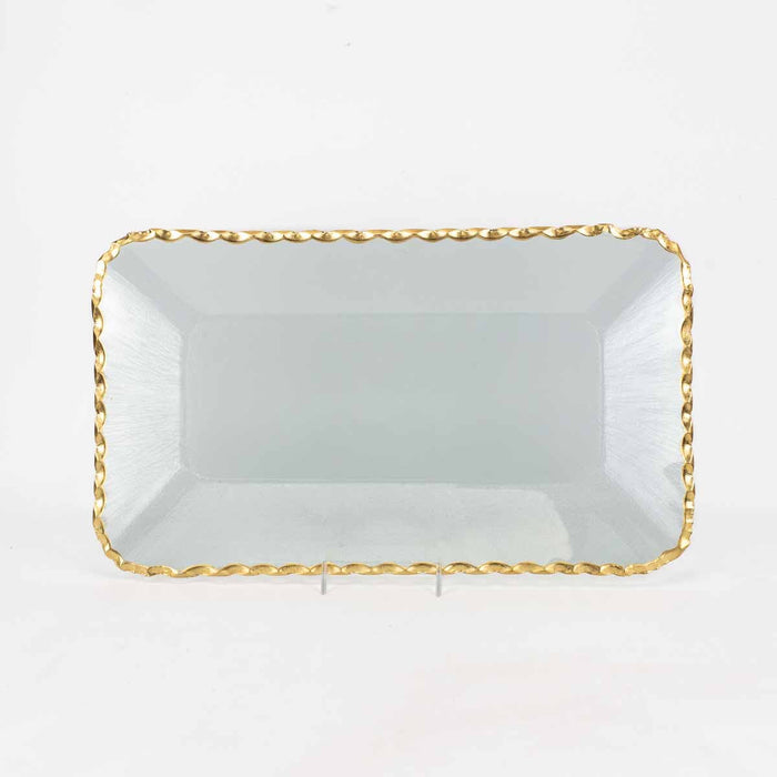 Cordova Rectangle Serving Tray Clear/Gold