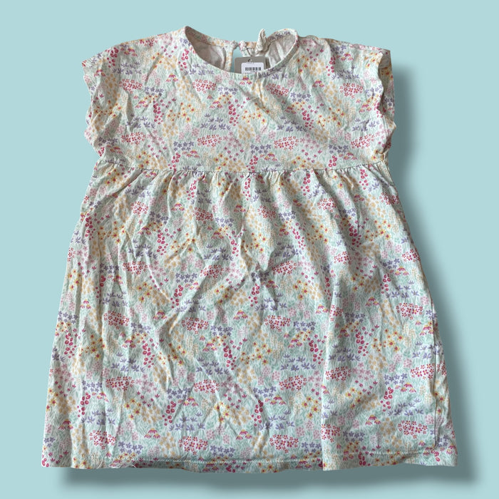 cream H&M floral dress, 18-24m