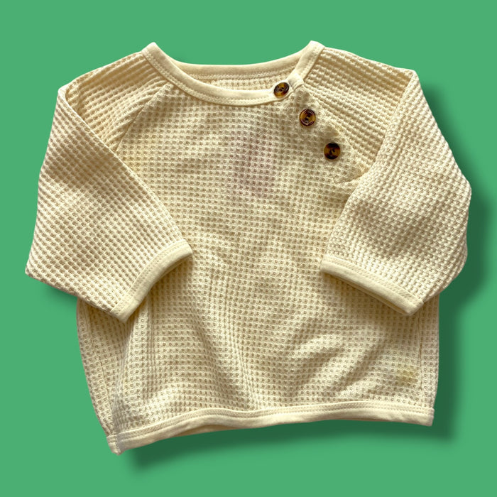 cream little luba waffle tpo, 3-6m