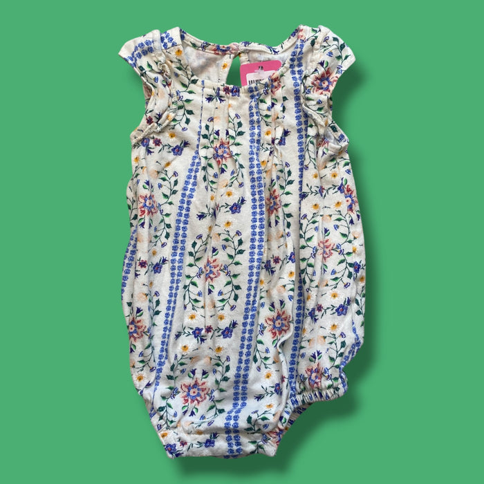 cream Old Navy floral bodysuit, 3-6m
