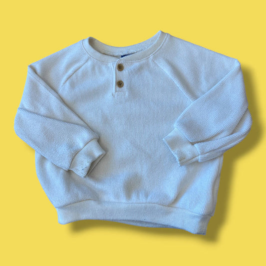 cream Old Navy waffle knit long, 18-24m