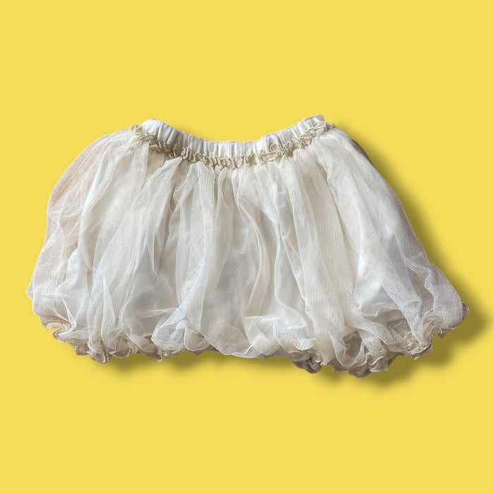 cream Zara tulle skirt, 3-4Y