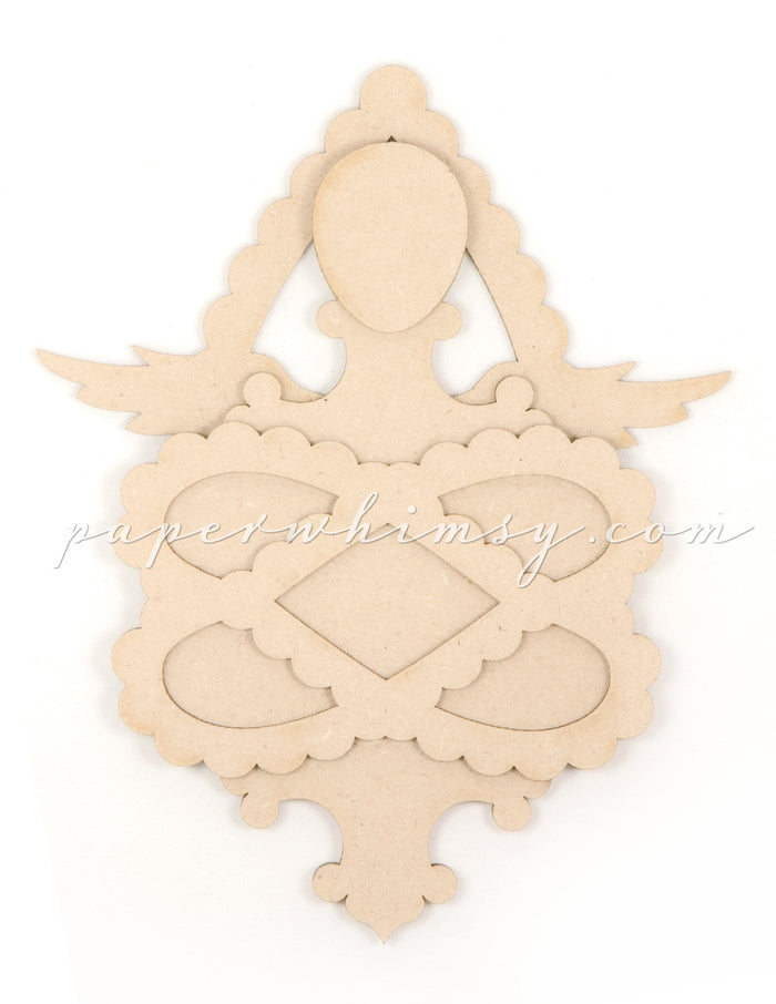 Crossed Hearts Angel - paperwhimsy