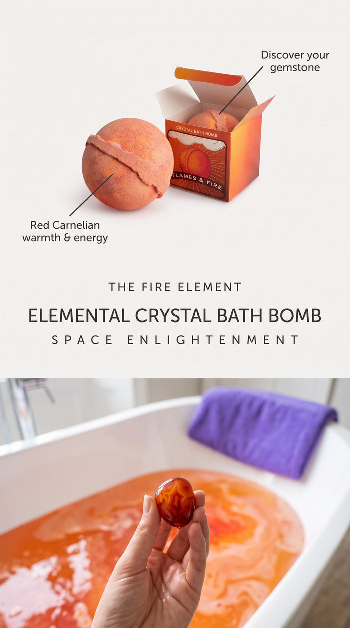 Crystal Bath Bomb Flame & Fire Hidden Gemstone