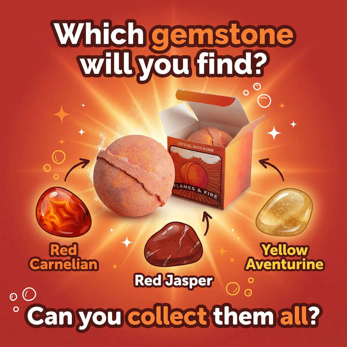 Crystal Bath Bomb Flame & Fire Hidden Gemstone