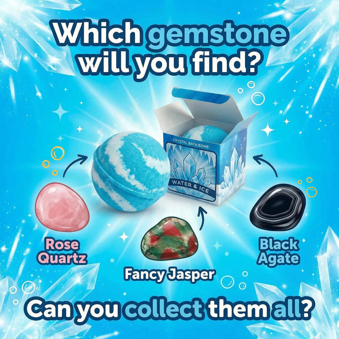 Crystal Bath Bomb Water & Ice Hidden Gemstone